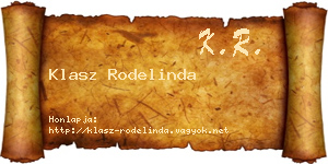 Klasz Rodelinda névjegykártya